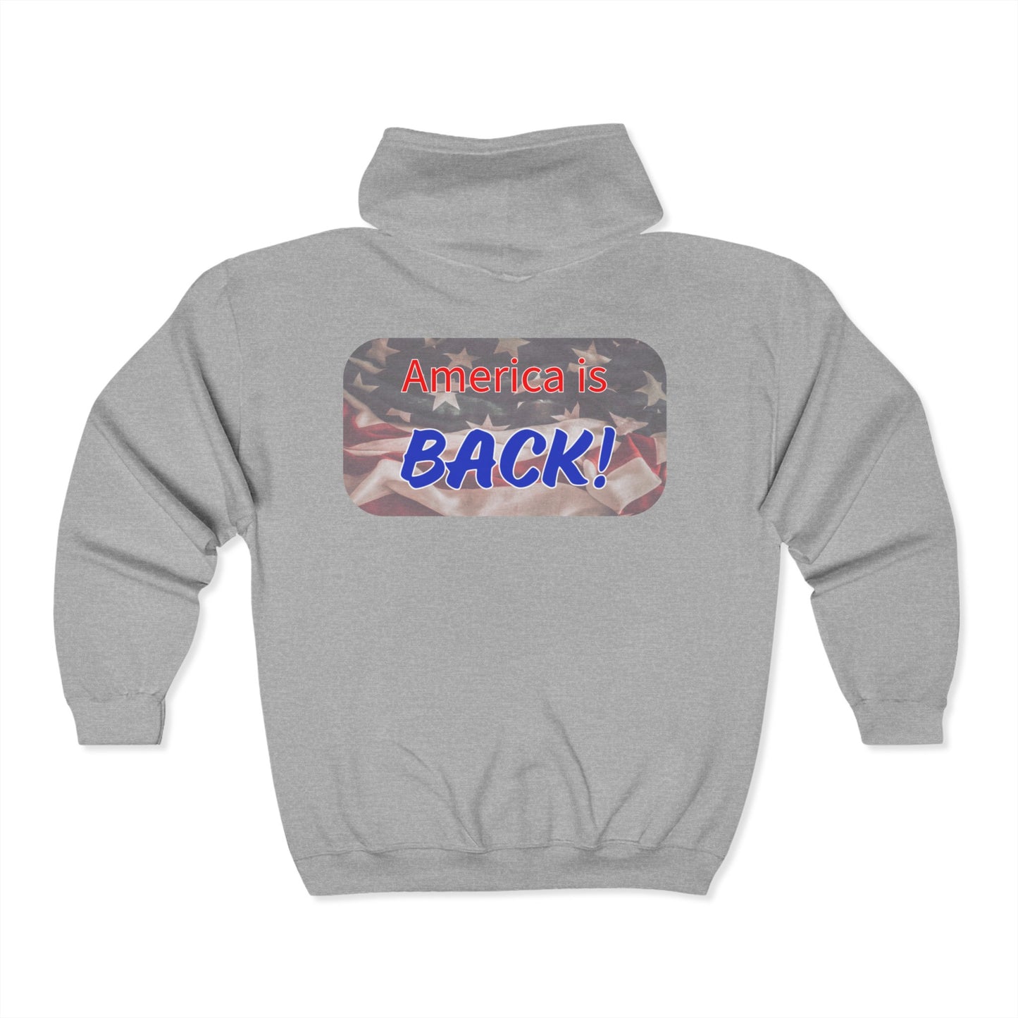 America is BACK! - Vintage Americana Full Zip Hooded Sweatshirt
