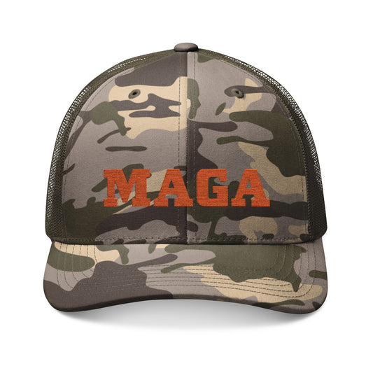 MAGA Camouflage Trucker Hat - Embroidered Outdoor Cap for Adventurers
