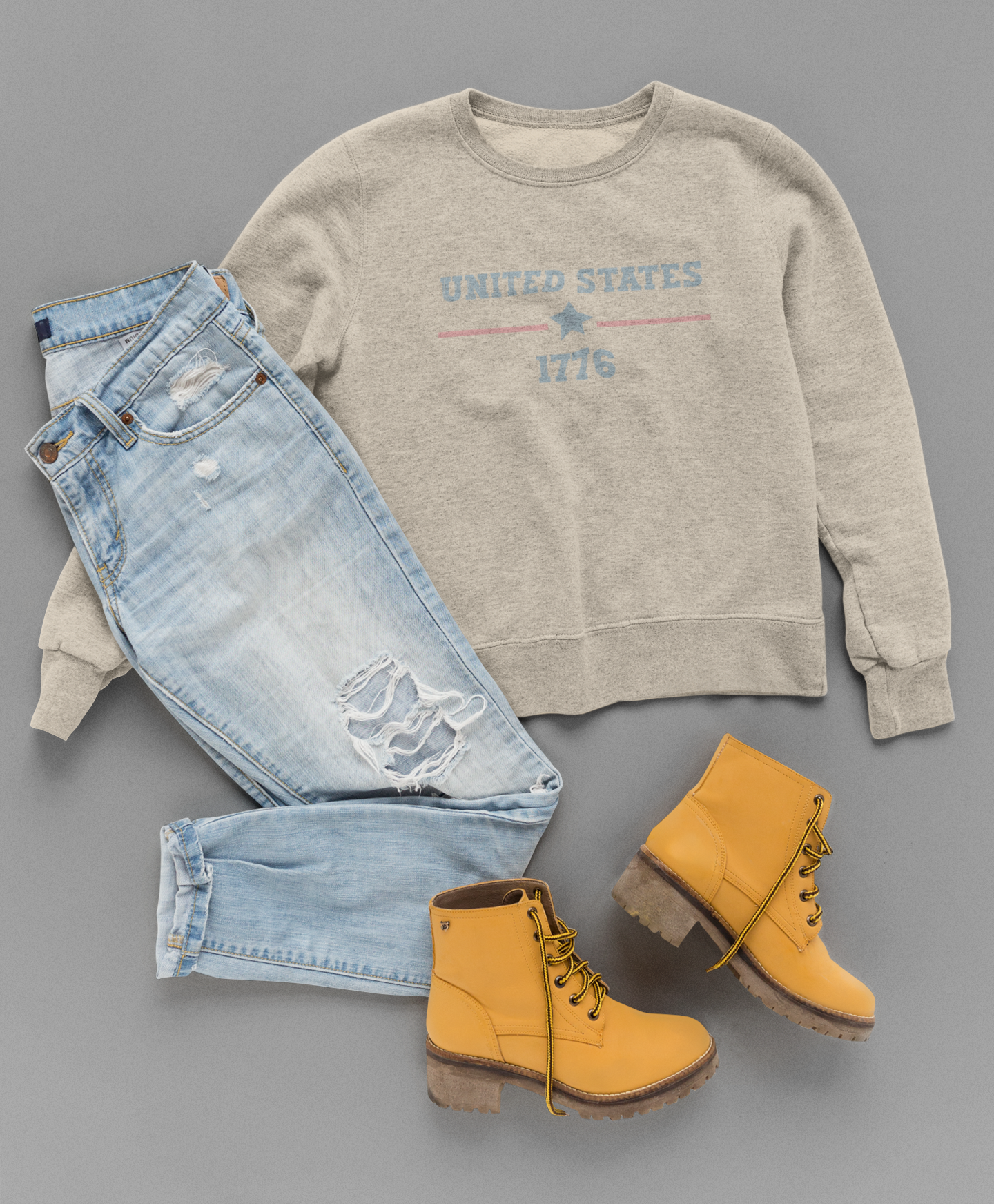 United States 1776 Vintage Crewneck - 250th Anniversary Celebration Sweatshirt